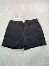 Magellan Chino Shorts Womens 16 Black Cotton Stretch Flat Front Camping Outdoors