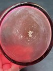 Vintage Set Of 12 Cranberry Glass Cut to Clear Etched Grape Faceted Tumblers — photo 8