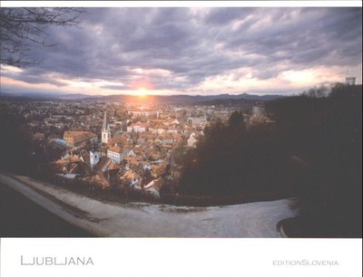 Ljubljana Slowenien Sonnenuntergang Panorama Postkarte Matjaž Krivic EDITIONSlovenia