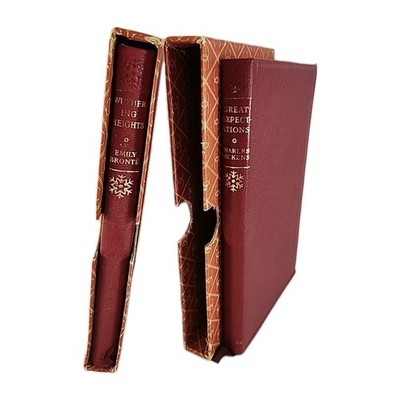 Great Expectations Wuthering Heights Collins Classics Red Leather, Slipcase Vtg
