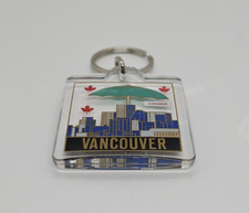 Lucite Vancouver Canada Multicolor Keychain Keyring Double Sided 2.5"