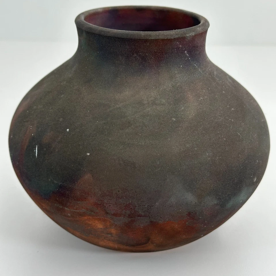 Jarrón de cerámica Joe Frank McKee - Carolina del Norte Raku - Firmado Foto 2 de 4