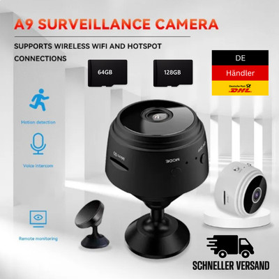   A9 WiFi Mini Kamera HD 1080p   WLAN, Bewegungserkennung, Klemmhalterung