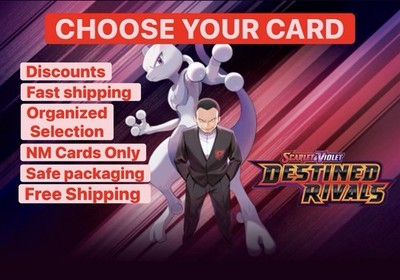 Pokémon Destined Rivals- EX, Common, Uncommon, Holo, Reverse - Choose Your Card!