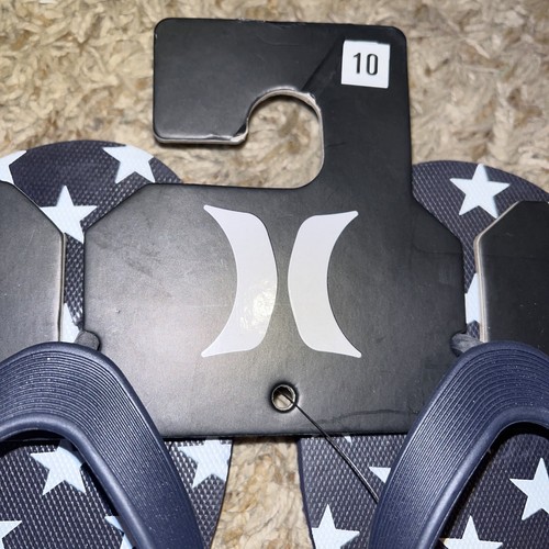 Hurley Red White and Blue American Flag Stars Men's Size 10 Flp Flop Sandals NWT - Picture 2 of 2