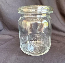 Vintage Gerrix Rillenglas Weck Clear Glass 1 Liter Canning Storage Jar