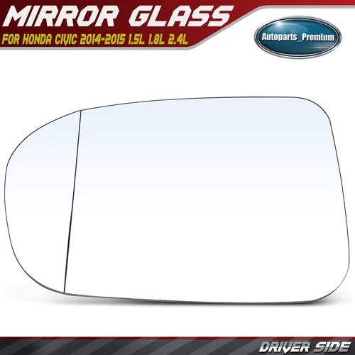 Driver Mirror Glass Heated w/ Power Adjust for Honda Civic 14-15 1.5L 1.8L 2.4L