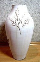 "Keramik Vase Bodenvase \"Zweig\" Creme Ca.26X52Cm B//H"