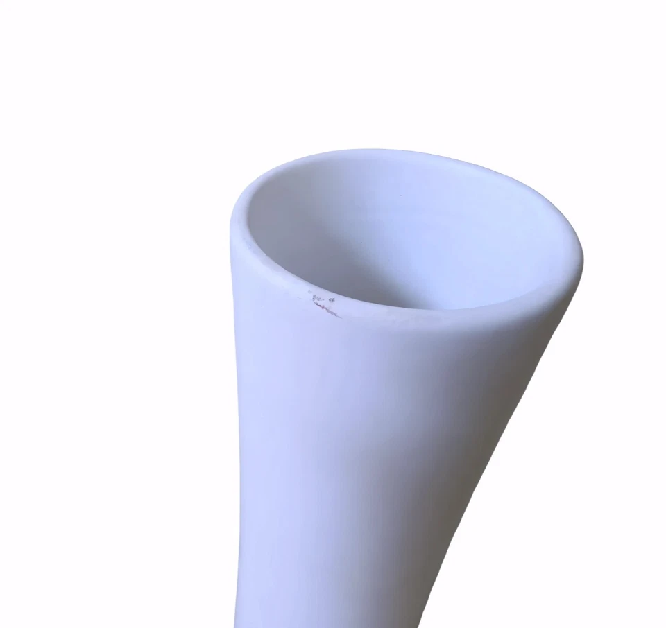 Modern Minimalist 24" White Ceramic Floor Vase, Tall Home Accent Decor - Image 2 of 3