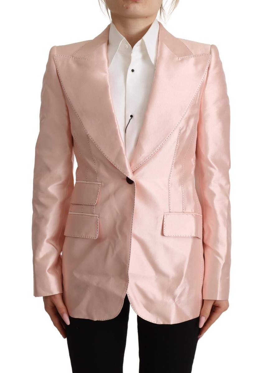 【VIP価格】DOLCE & GABBANA llic Pink Jacquard Jacket Single-breasted floral quilted jacquard Turlington jacket in