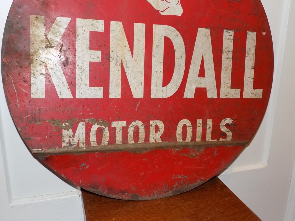 Vintage Kendall Motor Oils Metal Double Sided Sign eBay