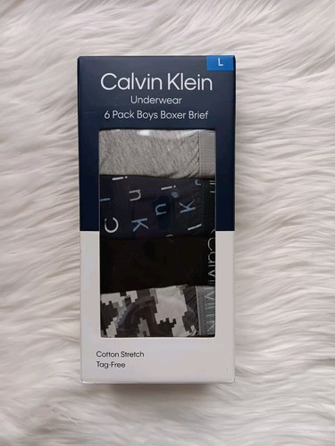 New Calvin Klein Boys Boxer Brief Underwear 6-pack Cotton Stretch Sz S, M, L, XL - Picture 6 of 9