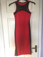 Red and Black cut out bodycon dress size 8 Agenda 