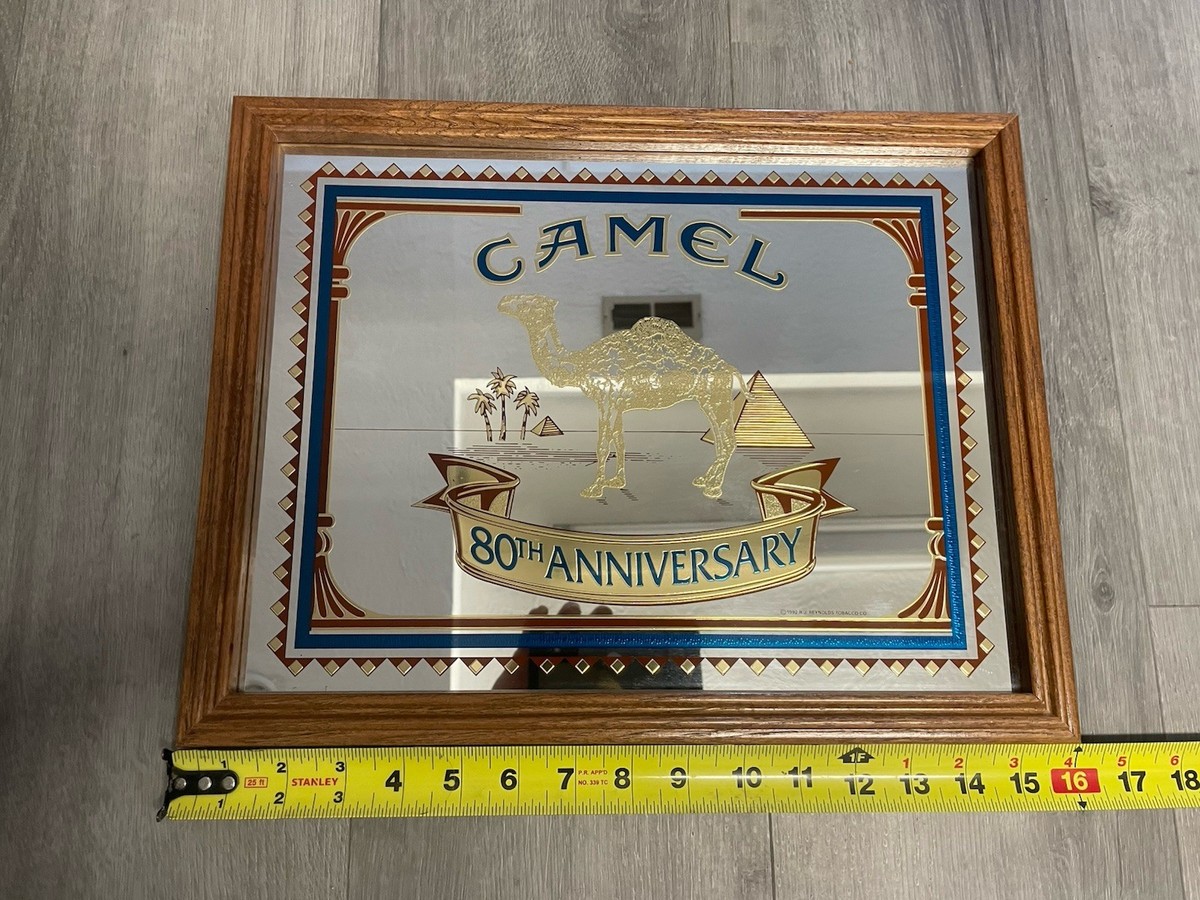 1992 CAMEL 80th ANNIVERSARY MIRROR 12x16 Vintage Display Sign Rare
