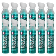 Boost Oxygen BREATE Menthol All Natural 10 Liter Respiratory Canister, 12 Pack