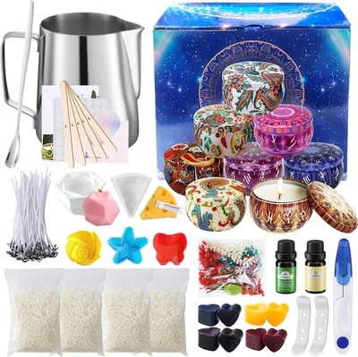 BRANDED TAVADA Kerzen Selber Machen Set,DIY Duftkerze Geschenke Kerzenherstellung Kit,8