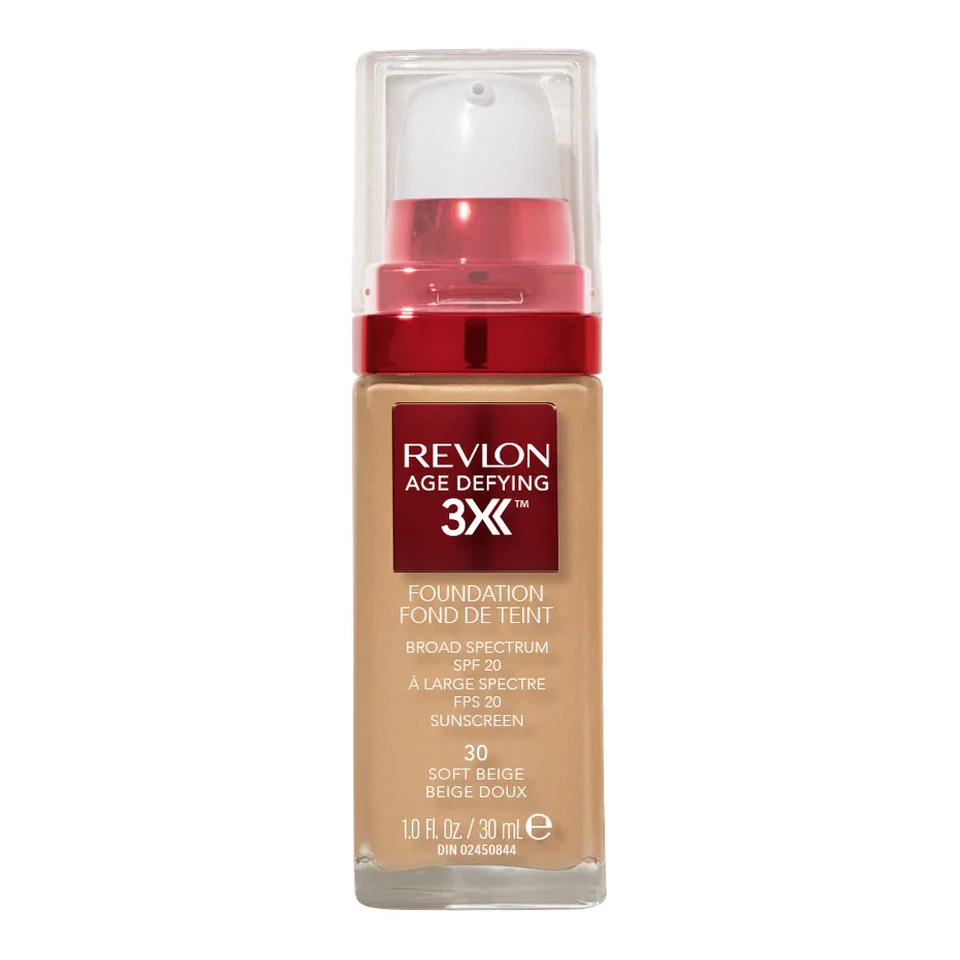Revlon Age Defying 3X Soft Beige 30 Anti Aging Moisturize Foundation 30ml SPF 20 - Image 2 of 2