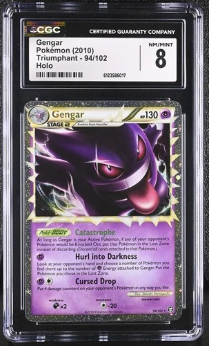 CGC 8 Gengar 2010 Triumphant 94/102 Holo Pokemon Card