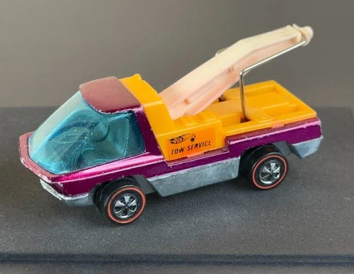 Vintage Hot Wheels Redline 1970 TOUGH Magenta Tow Truck Heavyweights - NO RES!