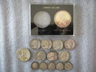 SILVER LOT-HALF DOLLAR WALKING LIBERTY-1+QTR-7+DIME-5+CANADA FLYING GOOSE-1-READ