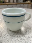 Vintage Pyrex Tableware by Corning Turquoise Band Coffee Mug. #723. Nice!