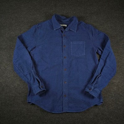 Outerknown Blue Blanket Button Up Shirt Cotton Heavyweight Men's Medium [FLAW]