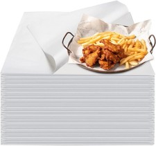 100PCS Deli Paper Sheets 12×12", Unbleached White Wax Paper Sheets for Food Bask