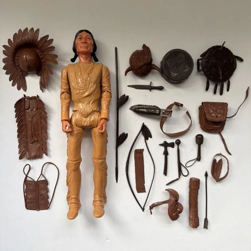 Vtg Marx Johnny West Best Of The West Chief Indian Native Figure w/ Accessories