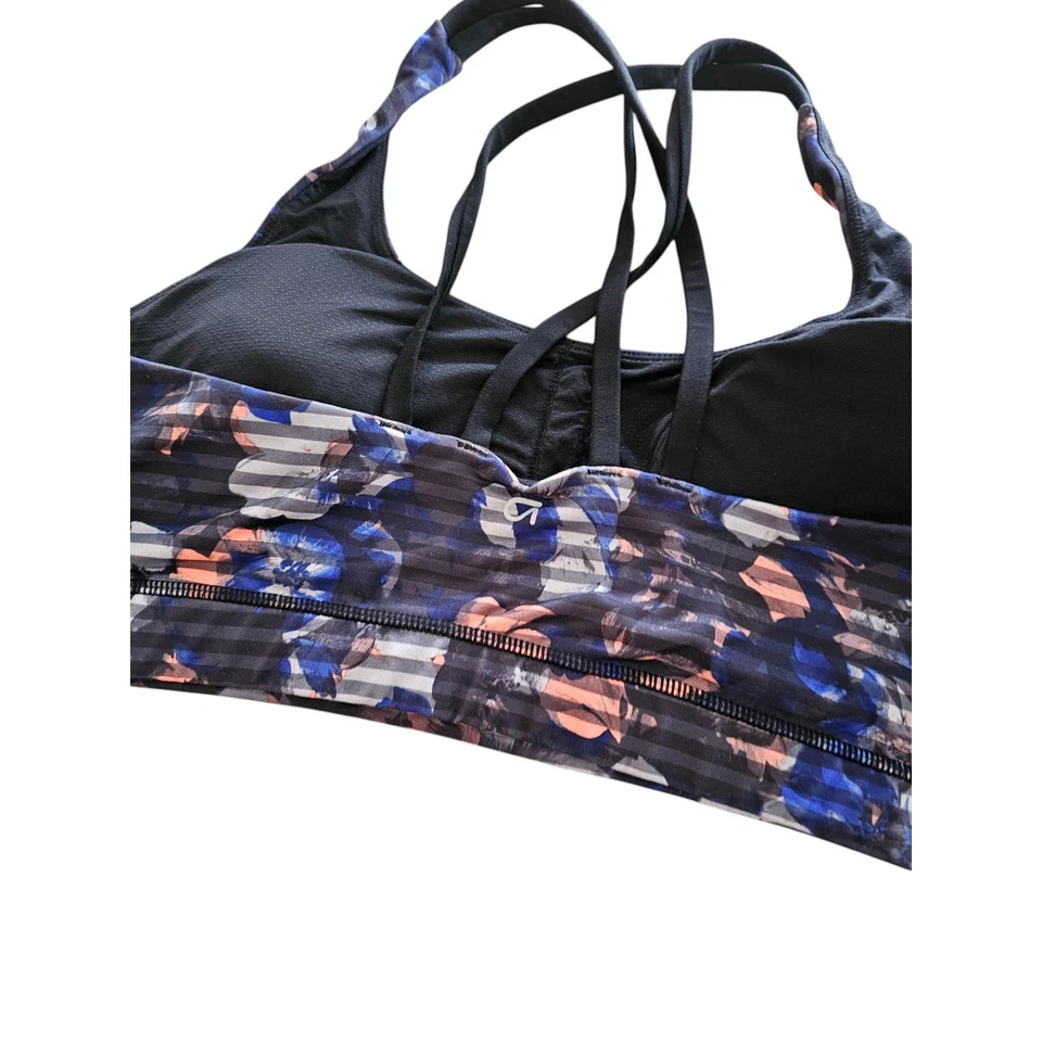 Sujetador deportivo GAP Fit para mujer talla XXL con tiras negro azul estampado floral Foto 3 de 4