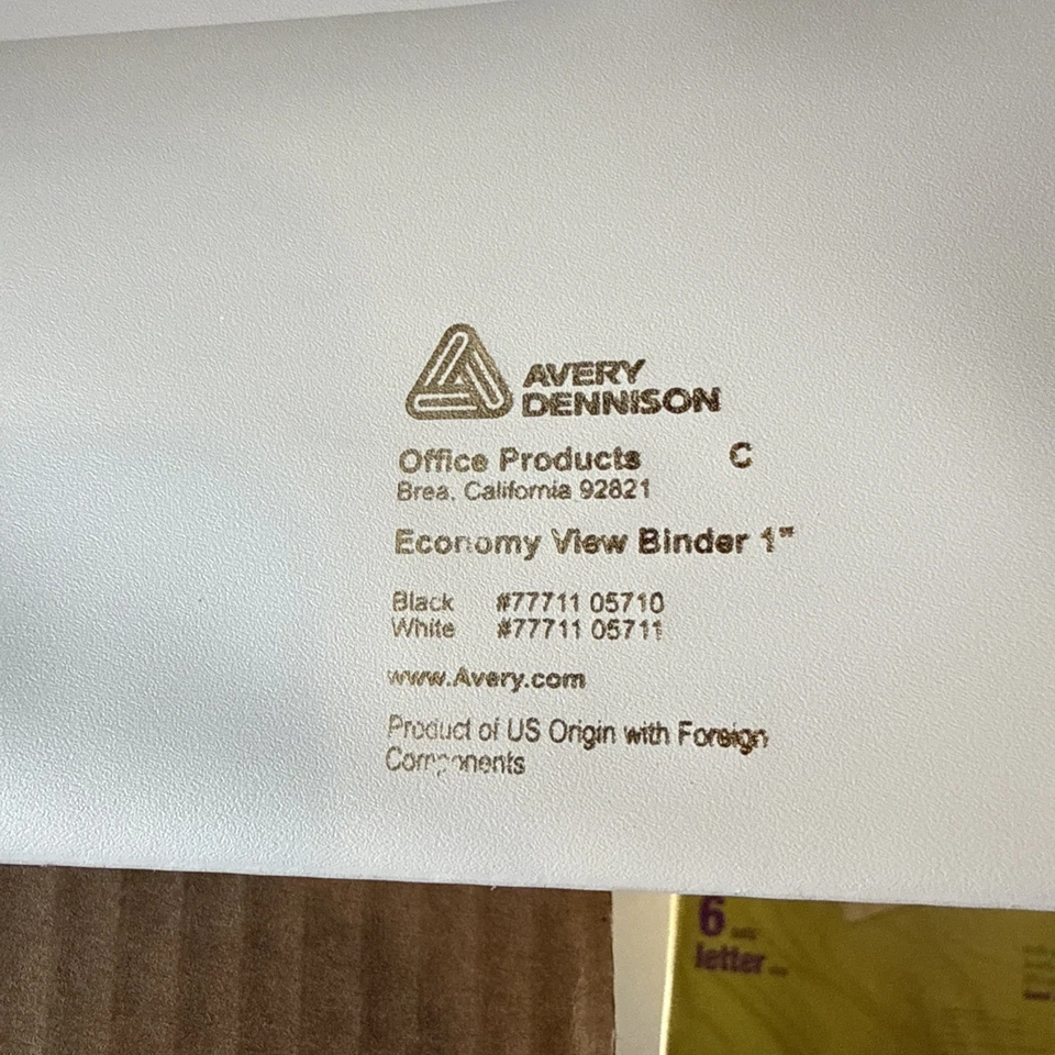 Avery Economy View 3 Ring Binders 1" Round Rings 12/pack White Binders (05711) - Image 3 of 4