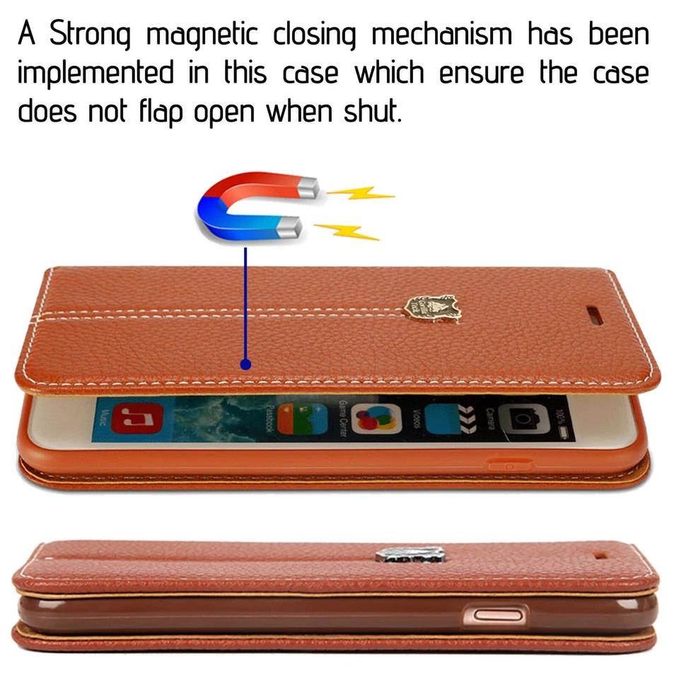 Luxury Magnetic Flip Cover Stand Wallet Leather Gorilla Case For Mobile Phones - Image 2 of 4