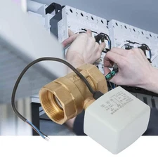 Motorized Ball Valve, 2" Brass Electrical Ball Valve with Full Port, 2-Way 3-...