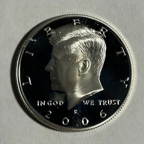 2006-S Proof Kennedy Half Dollar - 90% Silver Coin - Cracked from Mint Set - MS+