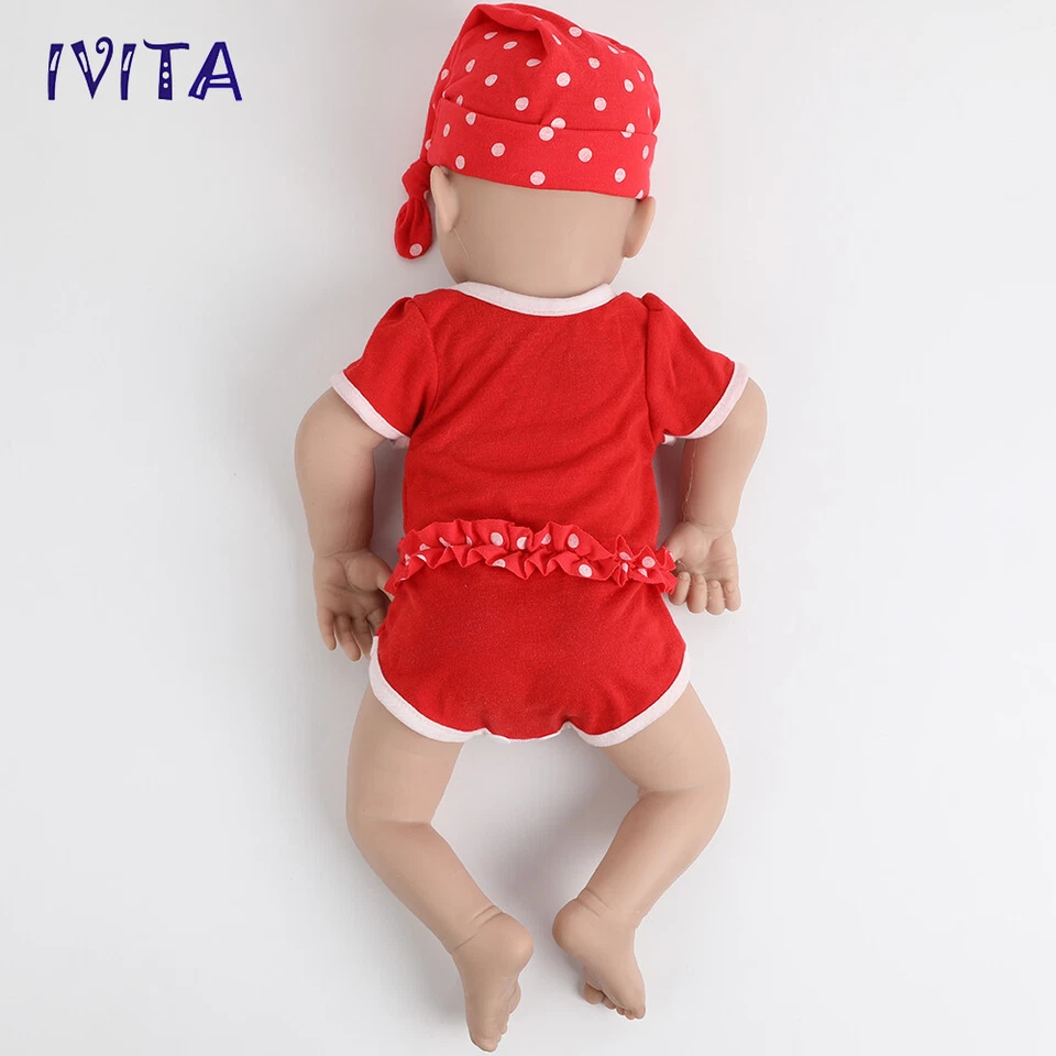 IVITA 20'' Handgemachte Schlafende Babymädchen Silikon Rebornpuppe - Bild 4 von 4