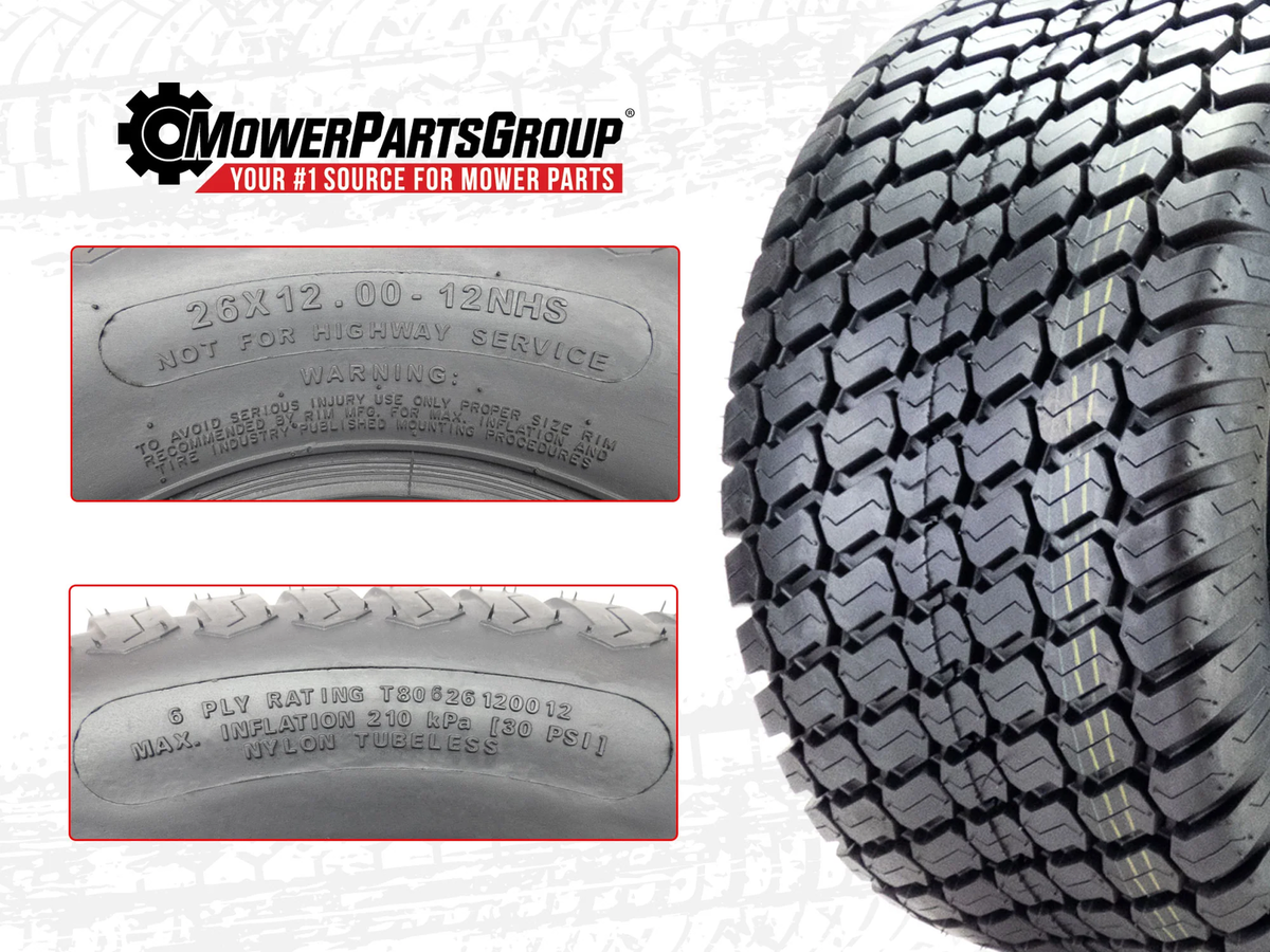 2) Turf Tire Assemblies 26x12.00-12 Fits John Deere ZTrak 2) Turf Tire Assemblies 26x12.00-12 Fits John Deere ZTrak