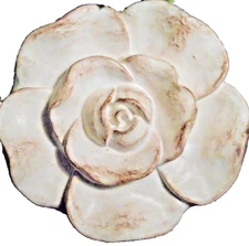 Rose poly plastic flower feeder mold concrete plaster 9" x 1.5" thick cast 100's