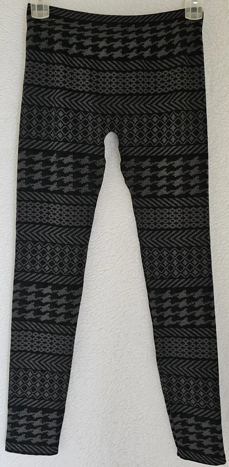 Eye Candy Womens Legging Pants Size L/XL Large X Large Black Gray Striped - Image 4 of 4