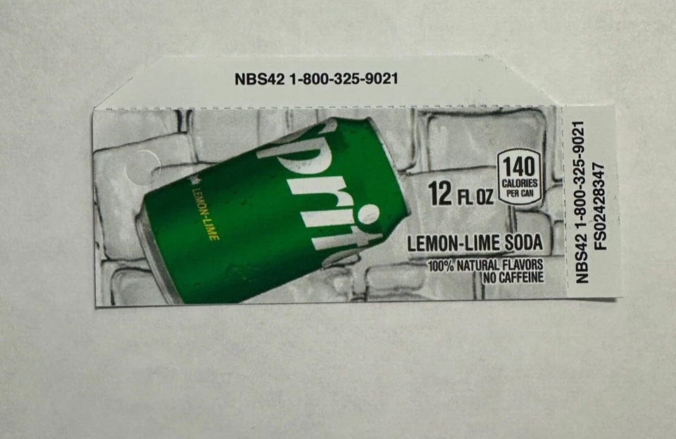Sprite Vending Machine Flavor Strip 12oz For Vendo, Dixie Narco
