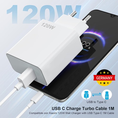 120W USB C Für Xiaomi Schnellladegerät Ladekabel Adapter Netzteil Stecker Typ C - Zdjęcie 2 z 19
