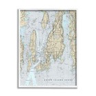 Stupell Industries Rhode Island Coastal Map Prudence Jamestown Newport, Desig...