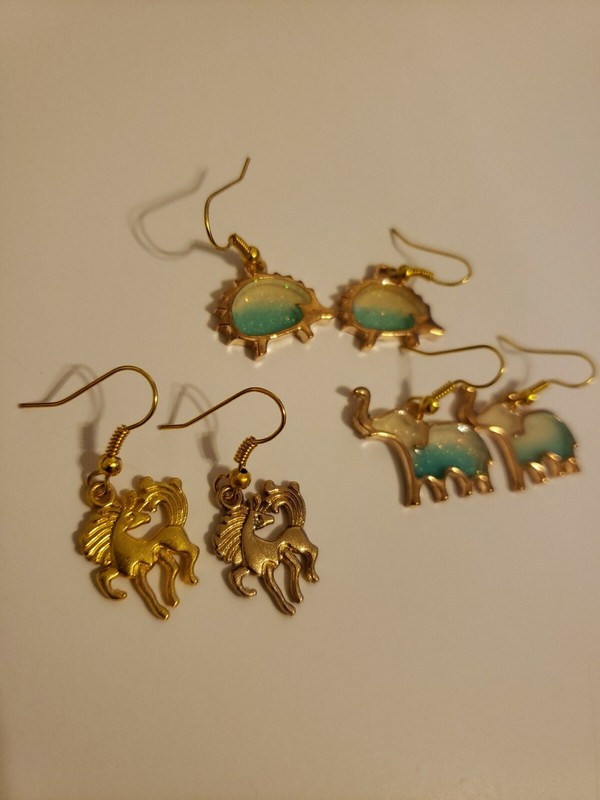 Value 3 Pair Set Handmade Animal  Fashion Dangle Earrings
