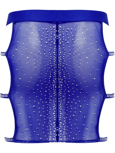 Minifalda corta ceñida al cuerpo cintura elástica malla transparente para fiesta para mujer - Imagen 79 de 79