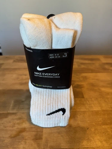 Nike Everyday Cushioned Training Crew 3 PK Dri Fit Socks Unisex Size Sx7664