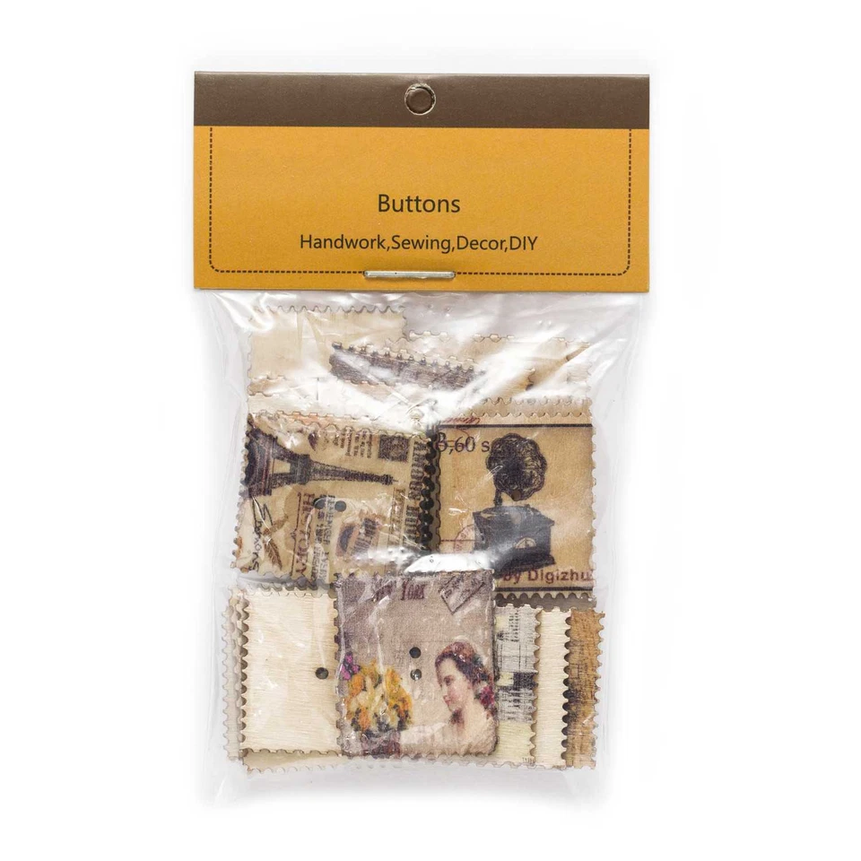 30pcs Painted 2 Hole Square Wood buttons for Sewing Scrapbook Clothing Crafts - Image 3 of 3