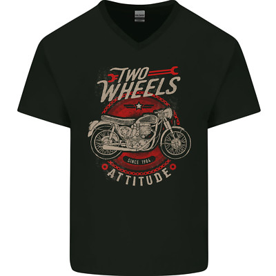 T-Shirt Zweiräder Attitude Biker Motorrad Herren V-Ausschnitt Baumwolle