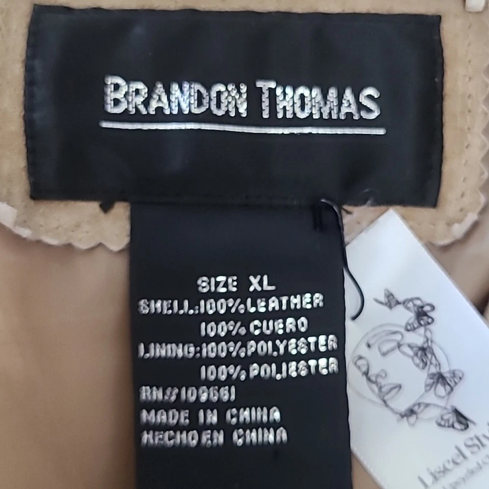 Chaqueta Blazer Western Talla XL Tostado Gamuza Cuero Reciclado Flecos Vaquera Tendencia Foto 4 de 4