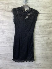 Sans Souci Dress Size S Womens Black Lace Sleeveless Full Zip