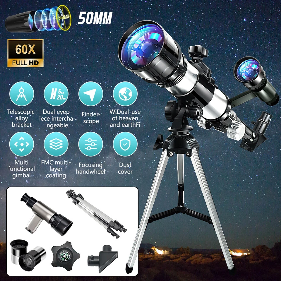 Professional Astronomical Telescope w/ High Tripod Lunar Mirror HD Viewing Gift - Image 2 of 4