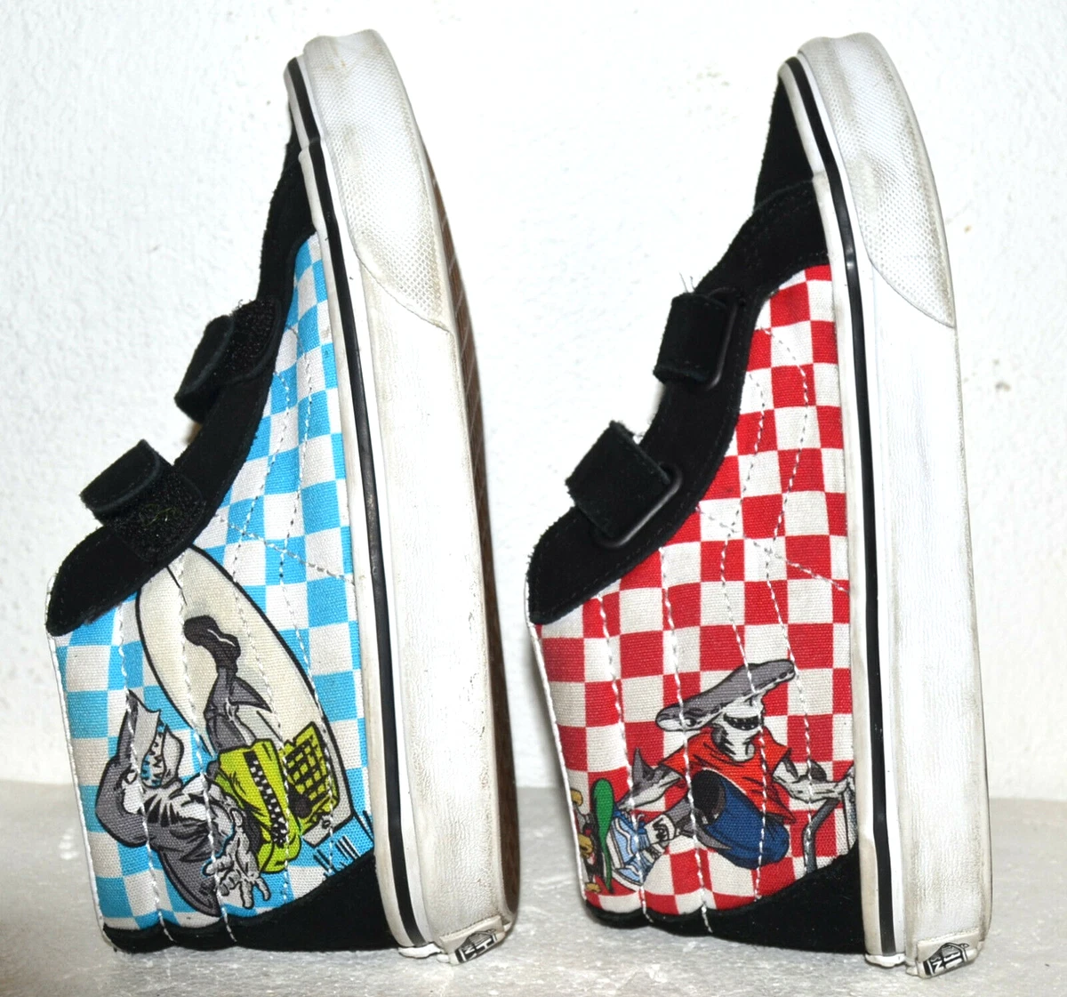 VANS Kids Xtreme SHARKS Sk8 Mid Reissue V Checkerboard Shoes Size