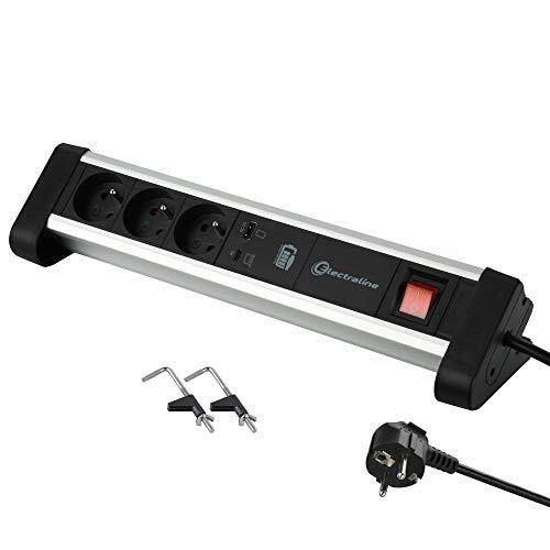 Electraline 35442 35442-Multipresa Prese con 2 Porte 60 W (1 Tipo caricare i Com